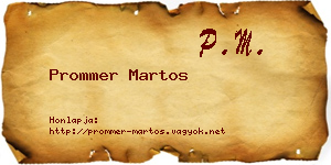 Prommer Martos névjegykártya